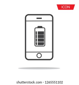 Battery icon Vector Illustration on the white background.