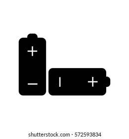 Battery icon Vector Illustration on the white background. +- plus,minus