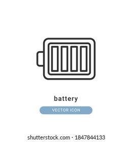 battery icon vector illustration. battery icon outline design.