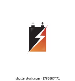 diseño del logotipo de la plantilla de ilustración del vector de icono de batería