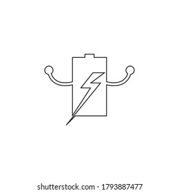 battery icon vector illustration template logo design