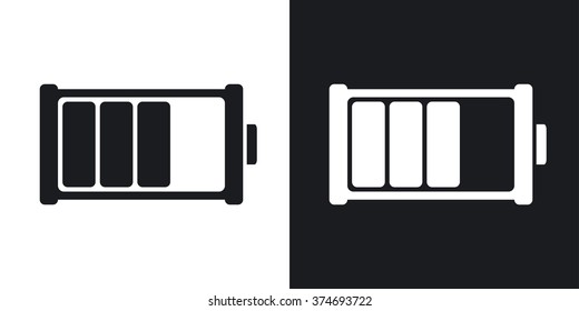 Battery icon, vector illustration. Two-tone version on black and white background