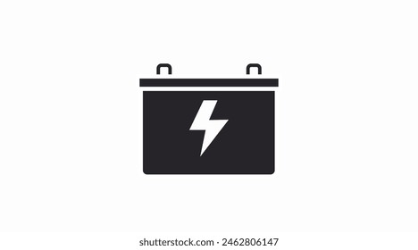 Battery Icon. Vector isolated flat editable black and white illustration of a battery