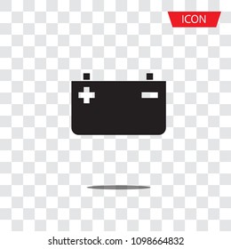 Battery icon vector isolated on transparent background.