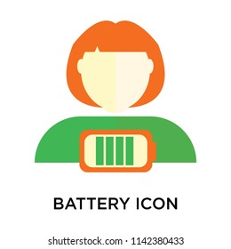 Battery icon vector isolated on white background for your web and mobile app design, Battery logo concept