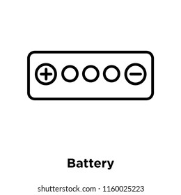 Battery icon vector isolated on white background, Battery transparent sign , sign and symbols in thin linear outline style