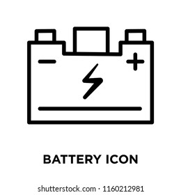 Battery icon vector isolated on white background, Battery transparent sign , linear symbol and stroke design elements in outline style