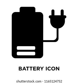 Battery icon vector isolated on white background, Battery transparent sign , dark pictogram