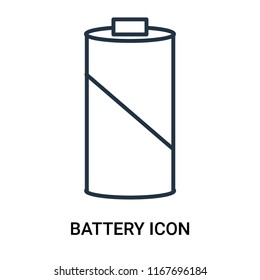 Battery icon vector isolated on white background, Battery transparent sign , outline linear symbol or line shape