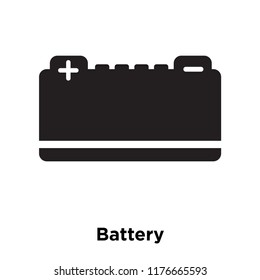 Battery icon vector isolated on white background, logo concept of Battery sign on transparent background, filled black symbol