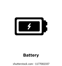 Battery icon vector isolated on white background, logo concept of Battery sign on transparent background, filled black symbol