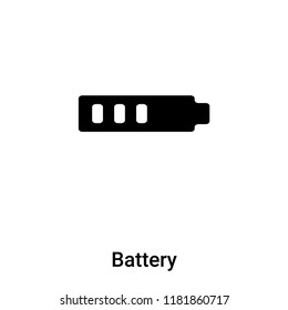 Battery icon vector isolated on white background, logo concept of Battery sign on transparent background, filled black symbol