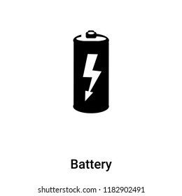 Battery icon vector isolated on white background, logo concept of Battery sign on transparent background, filled black symbol