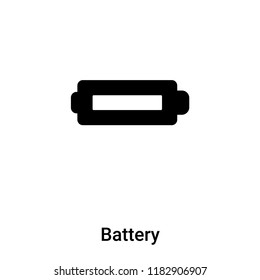 Battery icon vector isolated on white background, logo concept of Battery sign on transparent background, filled black symbol
