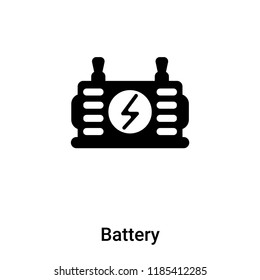 Battery icon vector isolated on white background, logo concept of Battery sign on transparent background, filled black symbol
