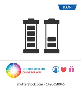 Battery icon vector isolated on white background.