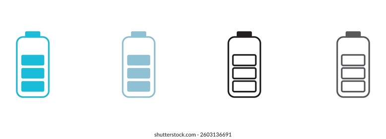 battery icon vector isolated on white background. Battery vector icon. battery charge level. battery charging icon