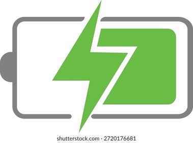 Vetor de ícone de bateria isolado em fundo branco para energia, nível de energia, status de carregamento, interface de usuário, Web, aplicativo, interface móvel, tecnologia, infográficos e design gráfico moderno