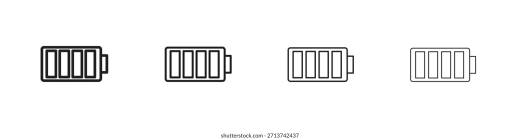 Icono de la batería. Vector de pictogramas aislados.