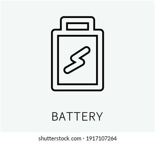 Akkusymbol, Vektorgrafik. Lineares Design für mobiles Konzept und Webdesign. Batteriesymbol-Abbildung. Pixel-Vektorgrafiken - Vektorgrafik