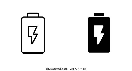 Battery Icon vector. liner and flat style icons set.
