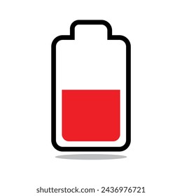 Battery icon vector. Battery logo illustration. Trendy flat design style with background.