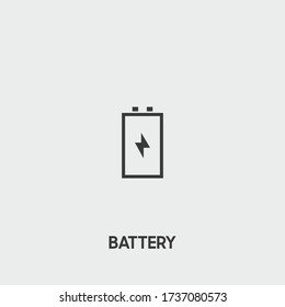 battery icon. battery vector on gray background