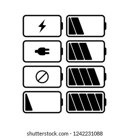 battery icon vector on white background