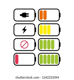 battery icon vector on white background