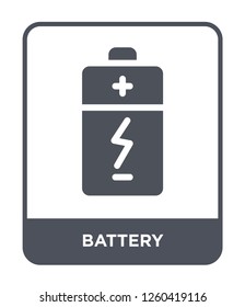 battery icon vector on white background, battery trendy filled icons from Electrian connections collection, battery simple element illustration