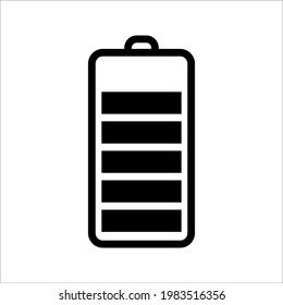 battery icon vector on white background