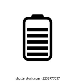 Vector de icono de la batería en fondo blanco.