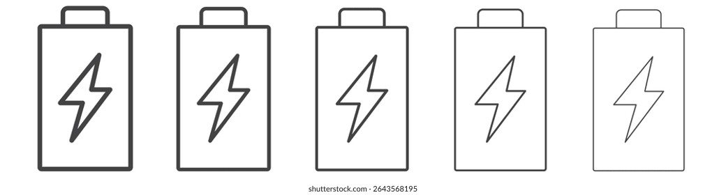 Battery Icon vector outline set illustration sign