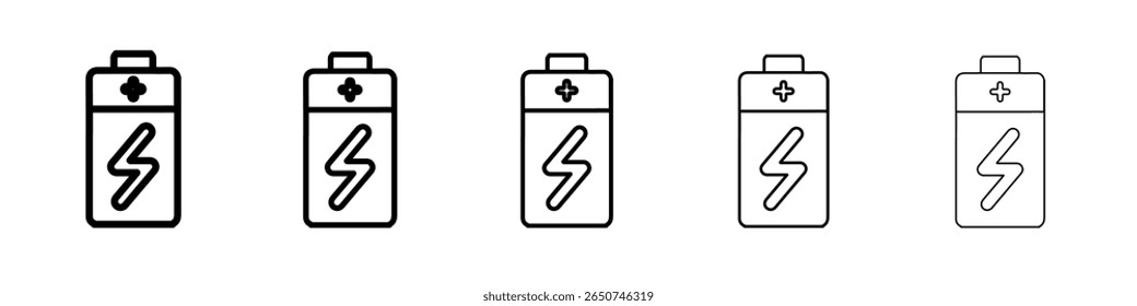 battery icon vector outline symbol or illustration