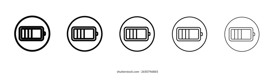Battery icon vector outline symbol or illustration