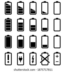 Alkaline Battery Different Sizes Icons Set Stock Vector (Royalty Free ...