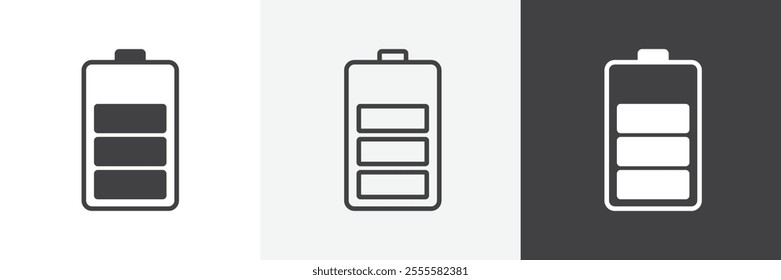 Battery icon vector set for ui designs