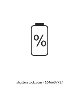 signo vectorial de la batería aislado para diseño gráfico y web. color de plantilla de símbolo de batería editable en fondo blanco.