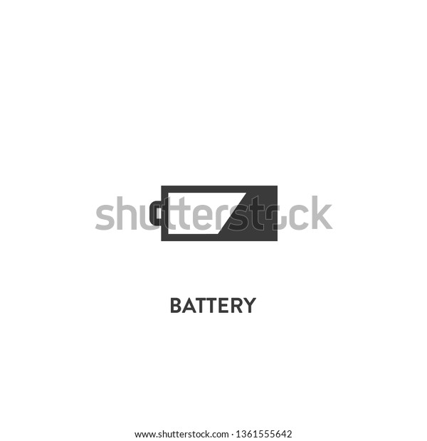 battery icon vector. battery sign on white\
background. battery icon for web and\
app