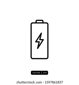 Battery Icon Vector - Sign or Symbol
