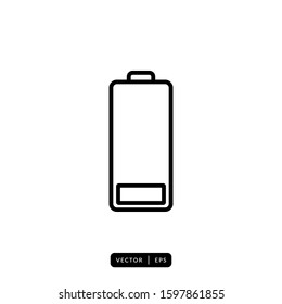 Battery Icon Vector - Sign or Symbol