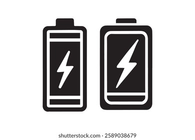 battery icon vector silhouette isolated in white background