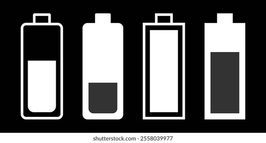 Battery icon vector. Simple power sign