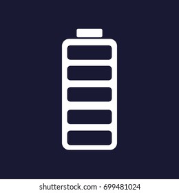 Battery icon vector  Symbols of battery full charge level.Vector icon on dark blue background.