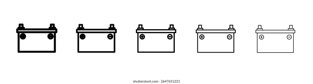 battery icon vector thin outline style sign