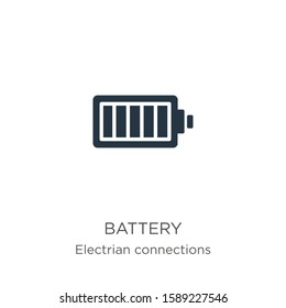 Battery icon vector. Trendy flat battery icon from electrian connections collection isolated on white background. Vector illustration can be used for web and mobile graphic design, logo, eps10