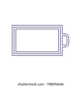 Battery icon. Vector. Violet linear icon on white background. Isolated.