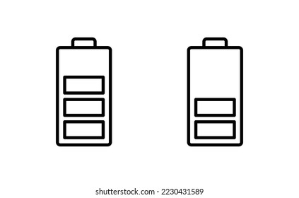 Battery icon vector for web and mobile app. battery charging sign and symbol. battery charge level