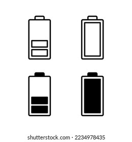 Battery icon vector for web and mobile app. battery charging sign and symbol. battery charge level