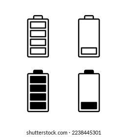 Battery icon vector for web and mobile app. battery charging sign and symbol. battery charge level